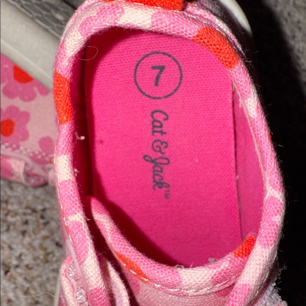 Cat & Jack Pink and Orange Floral Sneakers - Picture 4 of 4